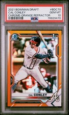 2021 BOWMAN DRAFT CHROME-ORANGE REFRACTOR #BDC70 CAL CONLEY 22/25 PSA 10