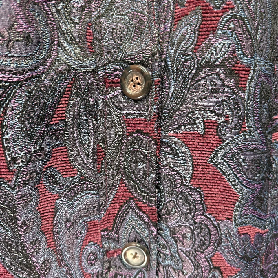 Vintage Coldwater Creek Tapestry Jacket Womens Medium Purple Floral Lined Mature - Image 4 of 4