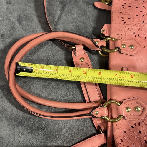 Coach Ashley LEATHER Tossed Laser Cut Satchel SHOULDER BAG PINK Corral F22487 - Picture 10 of 15