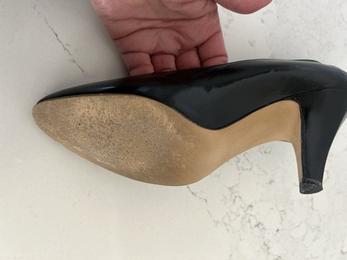 Vintage 80's Liz Claiborne Black Kid Leather Pumps - Size 7M - Picture 7 of 7