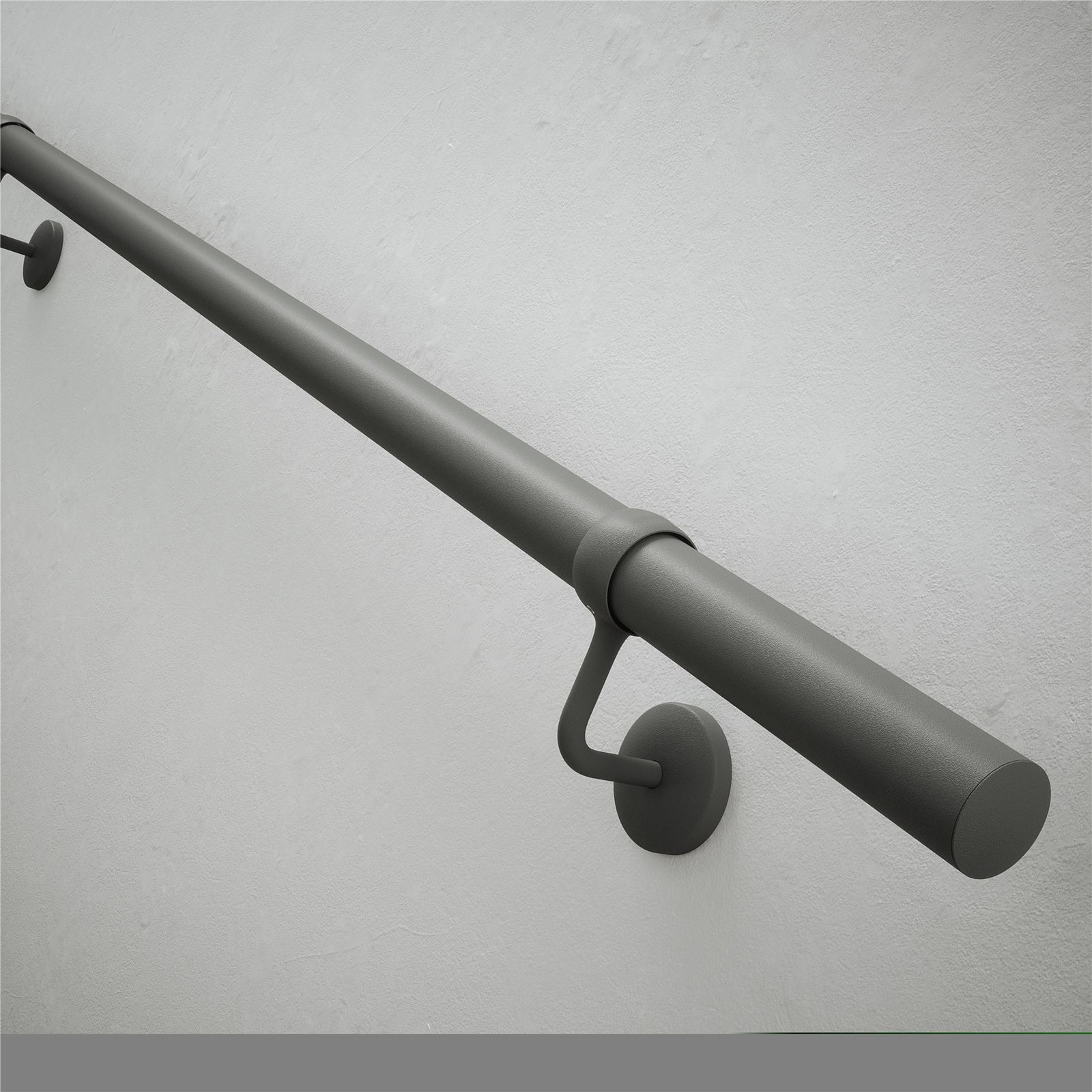 Forgeworks Stair Handrail Kit Textured Grey Easy Assembly Indoor Set - 2.4m