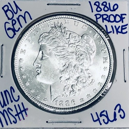 1886 BU UNCIRCULATED MORGAN SILVER DOLLAR AUTHENTIC U.S. MINT FREE SHIPPING 4563