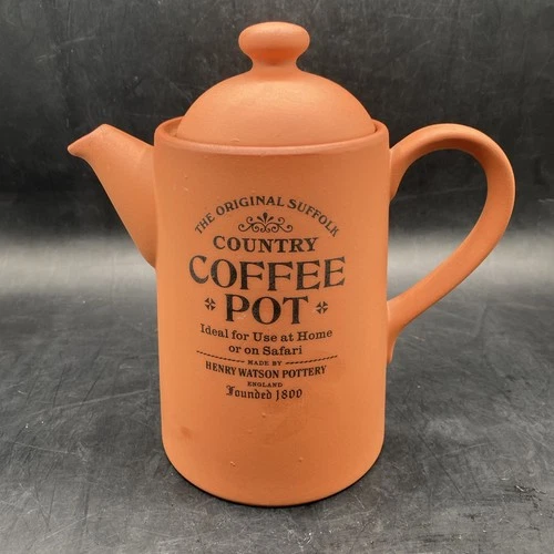 Country Coffee Pot - Original Suffolk Henry Watson Pottery Terracotta England