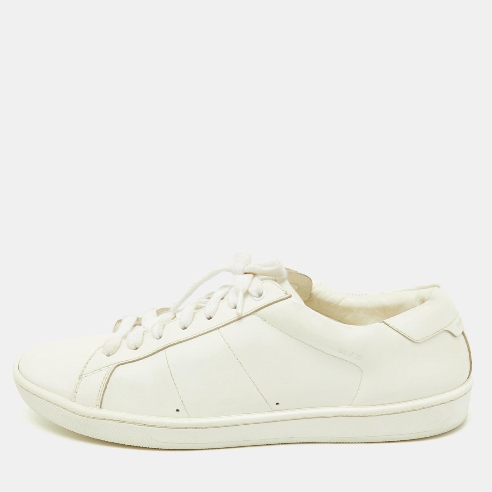 Sneakers basse Saint Laurent Andy in pelle bianca taglia 43