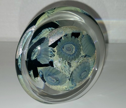 Robert Eickholt 2004 Blown Glass Sea Anemone Paperweight 4.5” LARGE Dichoric - Picture 15 of 16