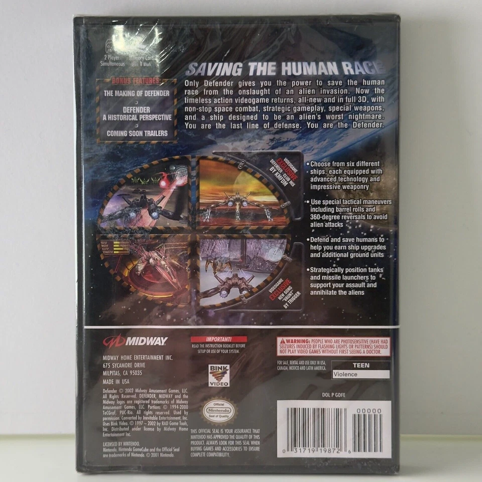 Defender Nintendo GameCube 2002 NTSC American Brand New Sealed Game - Image 2 of 4