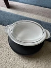 Vintage Corning Ware Grab It White Oval Casserole P-14-B  w/Pyrex Lid P-14-C