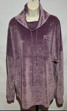 Victoria's Secret PINK Velour VARSITY COWL Women s Pullover Sz S