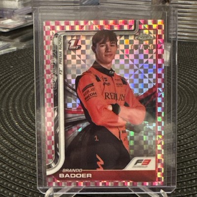 2025 Topps Chrome F1 Formula 1 Brando Badoer #44 Pink Checker Flag /250