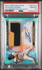 JACKSON CHOURIO 2024 TOPPS INCEPTION PATCH AUTO /50 RC PSA 10