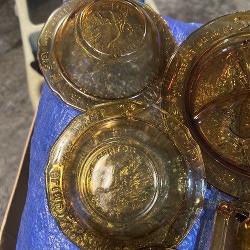 Vtg Mother Goose Gold Tiara Indiana Glass-Nursery Rhyme BOWL-PLATE/Mug-Juice X 2 - Picture 6 of 9