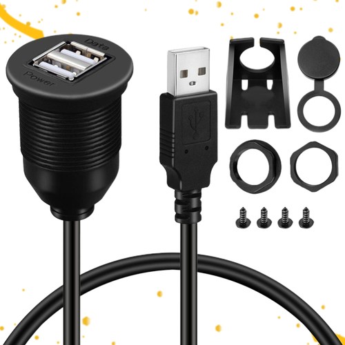 Waterproof Data Cable Car Cigarette Lighter Adapter Charger Dual USB - 第 1/11 張圖片