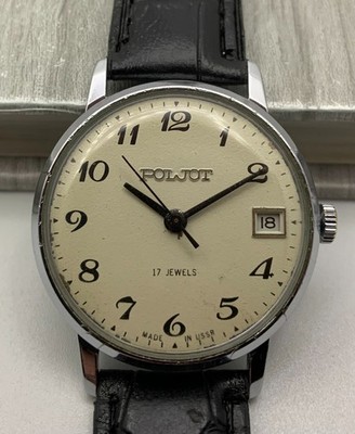 Vintage Soviet Men's Watch POLJOT Mechanical 2614.2H Serviced Wristwatch USSR