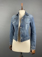 Versace Jeans Womens Trucker Jacket Size XS Blue Denim Long Sleeve Button Up