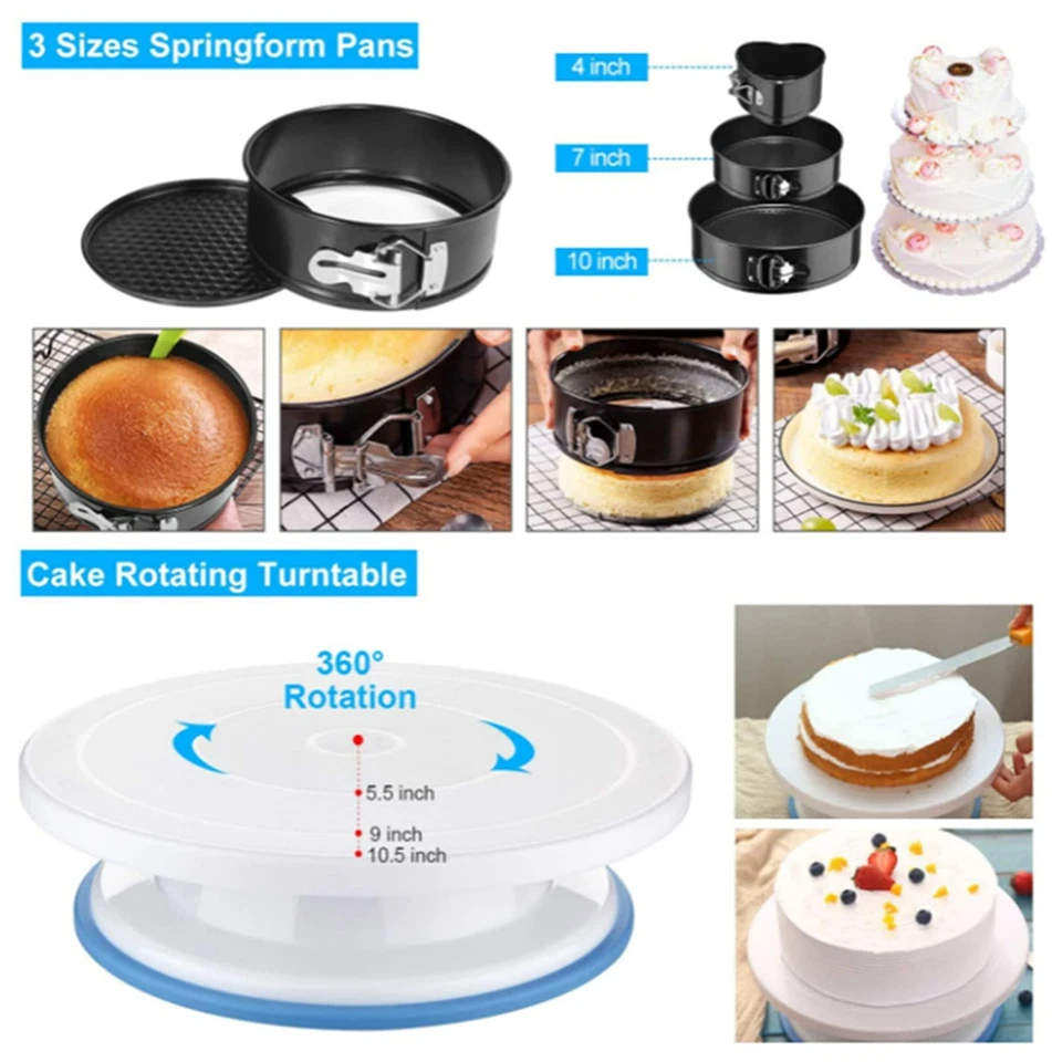 427 teilig Backzubehör Set Tortenplatte Deko Spritzbeutel Spritztüllen Torten - Bild 2 von 4