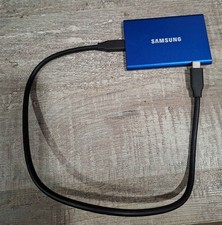 Samsung T7 2TB Portable External SSD in Blue with USB Cable