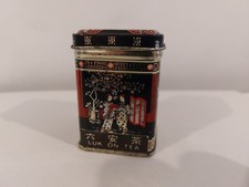Vintage Luk On Tea Tea Tin Caddy Japanese Family Design Collectable.  7x4cm 