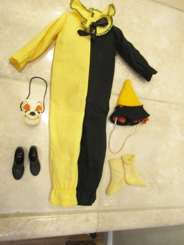 Vintage Mattel Ken Doll Outfit #794 Masquerade Clown Costume Mask Hat Shoes 1960