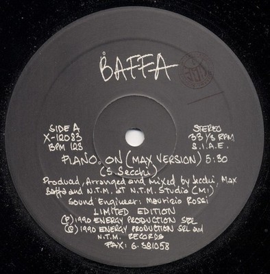 Max Baffa - Piano On / Monkey Wah (12'', Ltd)