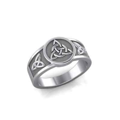 Trinity Triquetra 925 Sterling Silber Ring feines keltisches Erbe Ahnenschmuck