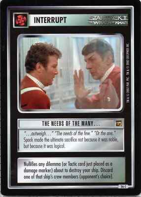 Star Trek CCG The Needs of the Many... Near-Mint/NM Common   TMP 2002