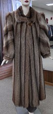 Golden Long Hair Letout Raccoon Fur 50” Coat - Size 12