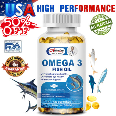 3/5 Bottles Omega 3 Fish Oil Capsules Strength EPA & DHA Joint Relief Supplement