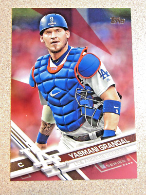 2017 TOPPS SERIES 2 388 YASMANI GRANDAL MOTHERS DAY PINK 16/50 LOS
