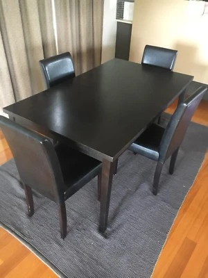 Amart Dining Table And 4 Chairs Black Colour Tables Amart Dining Table And 4 Chairs Black Colour