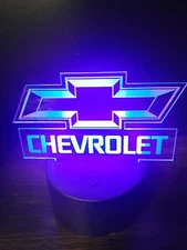 Edge Lit Tabletop Sign, Multi-Colored LED, Desk Lamp, Night Light Chevrolet