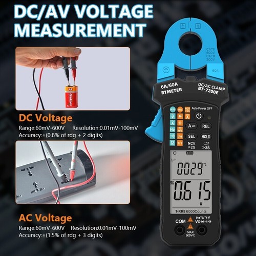 BTMETER TRMS Zangenmultimeter 6000 CAT III 300V, NCV, Auto-Range, Temperatur - Bild 8 von 9