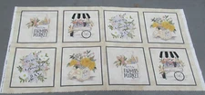 Michael Miller quilt-craft fabric FARMERS MARKET PANEL cream 2/3 yd (ddc-11827)