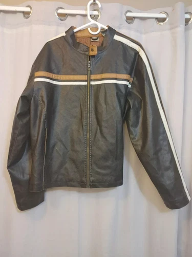 Decoded Men's  Poly Coat Motorcycle Jacket Biker style Large RN92608 - product listing photo