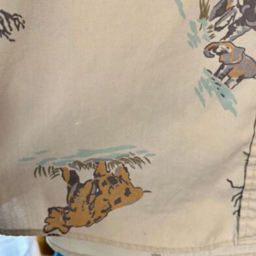 Vintage 80s cargo baggy button up elephant safari shirt M Diane von Furstenberg - Picture 7 of 7
