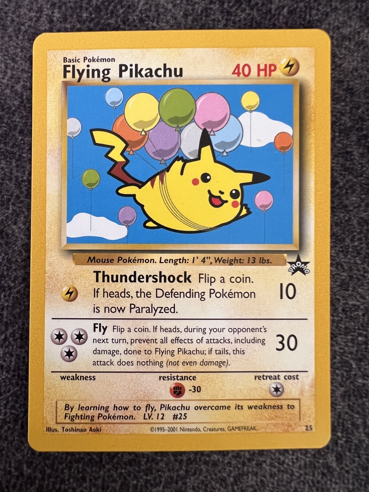 Flying Pikachu 25 Black Star Promo Pokemon Card NM