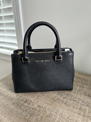 NWT Michael Kors Kellen XS Satchel Leather Crossbody Bag Black