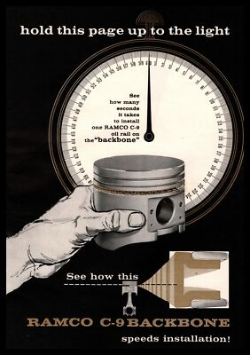 #ad #ad 1961 RAMCO C 9 Backbone Oil Rail quot;Hold This Page Up To The Lightquot; Print Ad $8.42