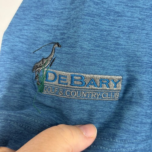 Under Armour Loose Mens XL Golf Polo Shirt Blue Geometric Short Sleeve DeBary CC - Picture 3 of 8