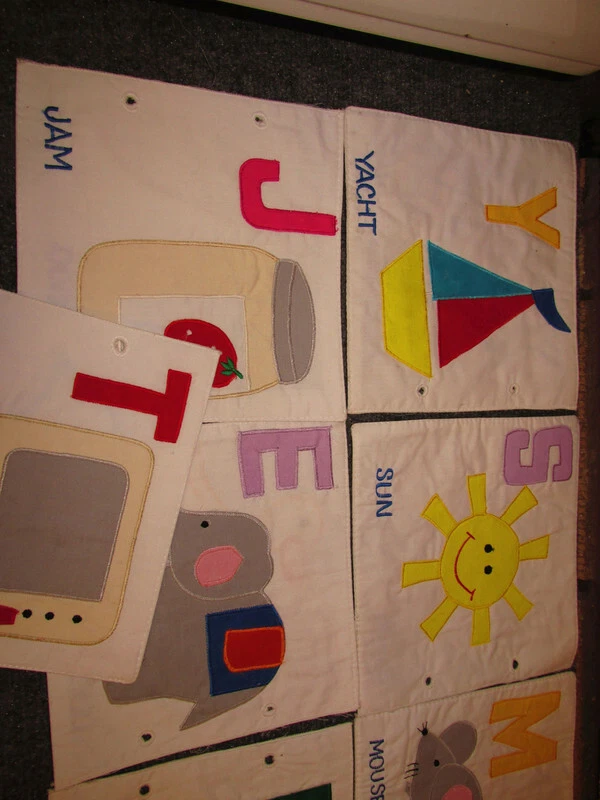 Banderas de tela alfabeto habitación infantil decoración bebé guardería regalo accesorios patrimonio encontrar WJ Foto 4 de 4