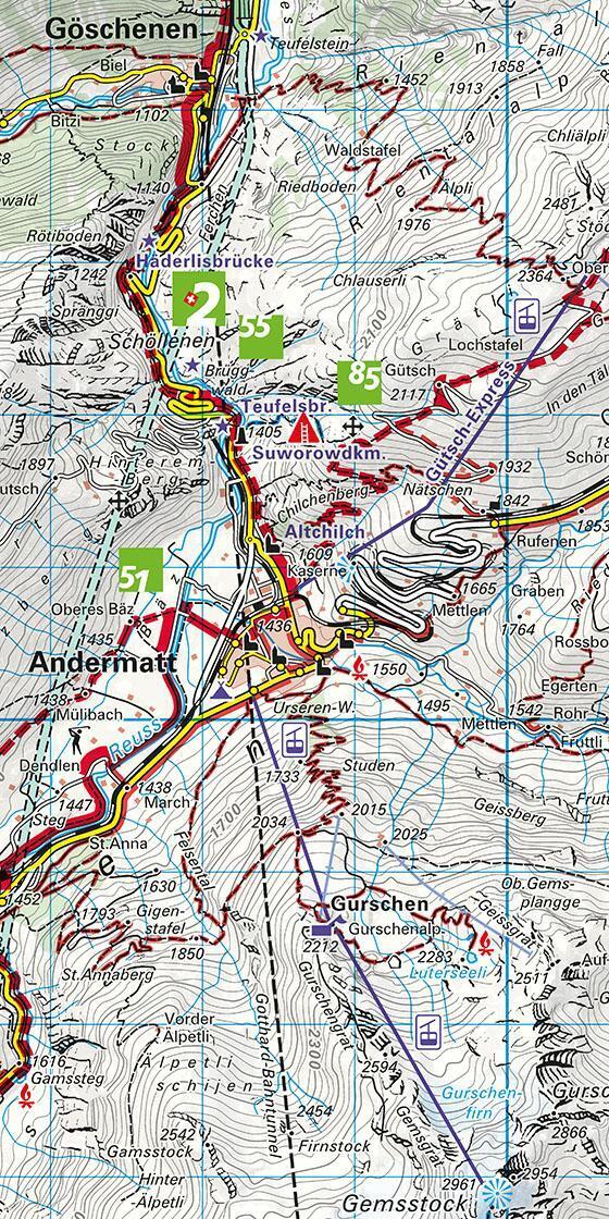 Thumbnail - Andermatt - Surselva 33 Wanderkarte 1:40 000 Matt Laminiert |