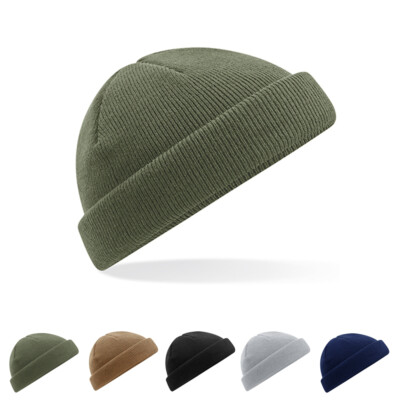 FISCHERMÜTZE BEANIE Mini-Mütze Kurze Mütze Recycled NEU Beechfield CB43R
