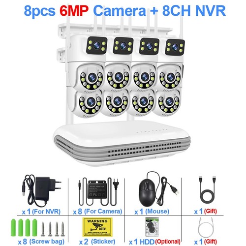 Wireless CCTV System WiFi Camera Kit 6MP IP Camera Dual Lens Surveillance lot - Picture 17 of 21