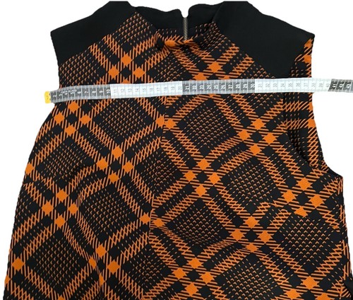 Beautiful Cue Orange Plaid Belted Top With Pleated Ballerina Style Tail/Cape - Picture 5 of 13
