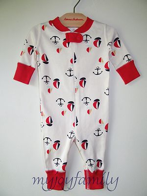 HANNA ANDERSSON Baby Organic Zip Sleeper Smooth Sailing 50 0-6 months NWT