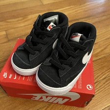 New Nike Blazer Mid '77 Suede TD Black White DD1851 005 Toddler Size 4C