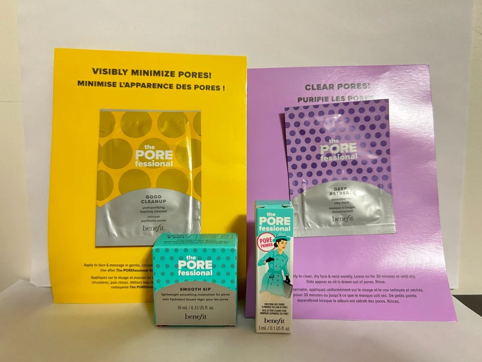 Benefit Porefessional Primer/Smooth Sip/Foam Cleanser/Clay Mask Makeup Gift Set