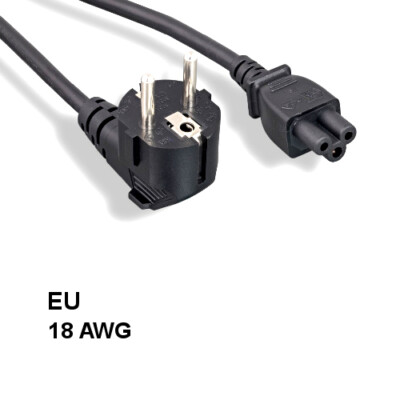 [10pc] 6' EU Europe 3 Prong Notebook Power Cord IEC60320 C5 to 90° Angled CEE 7/