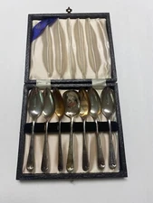 Raimond Sheffield Grapefruit Spoon Set with Sugar Spoon Silver Plated 