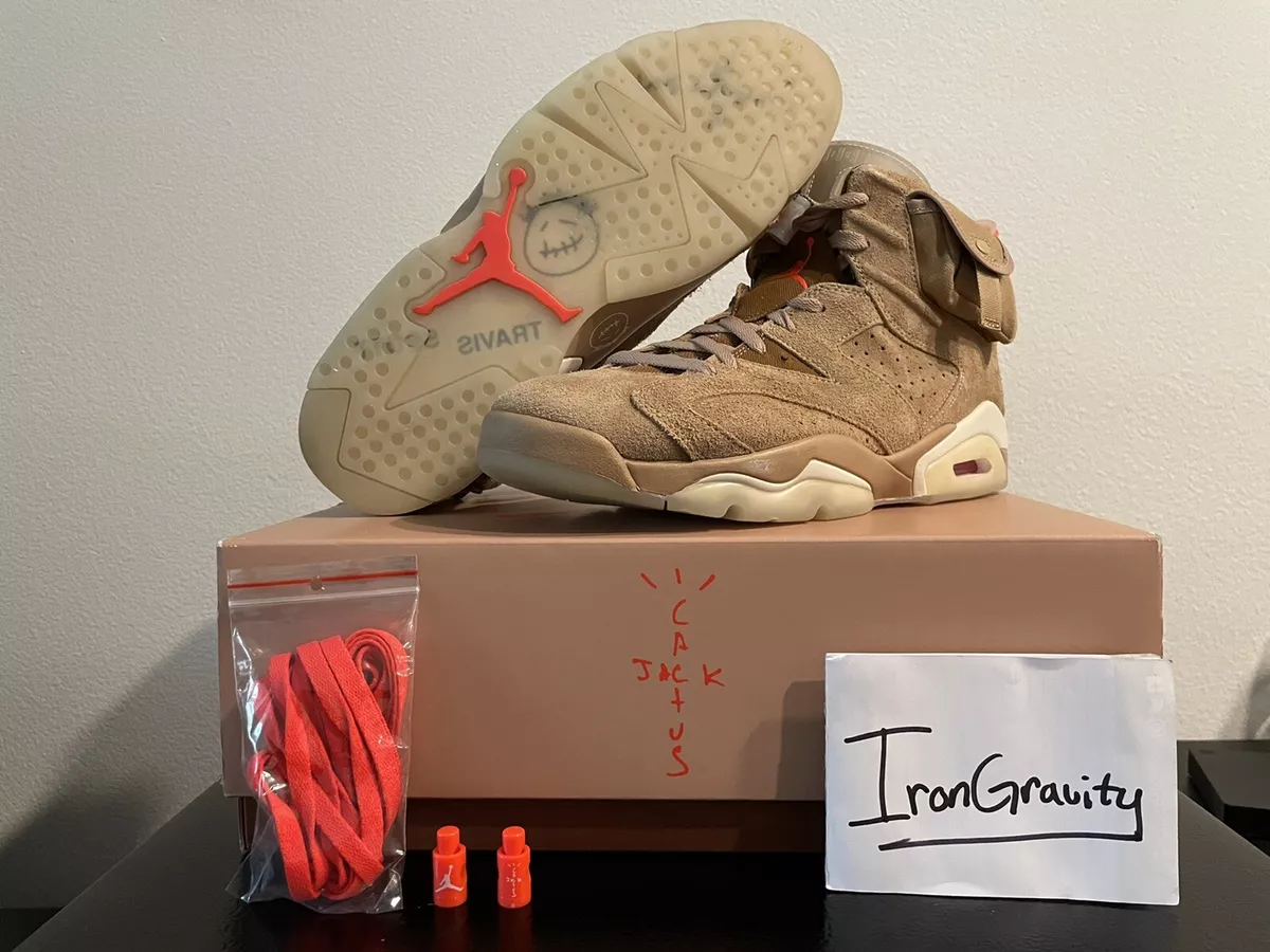 Nike Air Jordan 6 Retro Travis Scott British Khaki Size 12.5