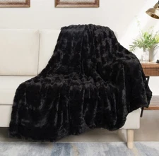 TOONOW Faux Fur Luxury Throw Blanket, Double Side Soft Fluffy Fuzzy Blanket